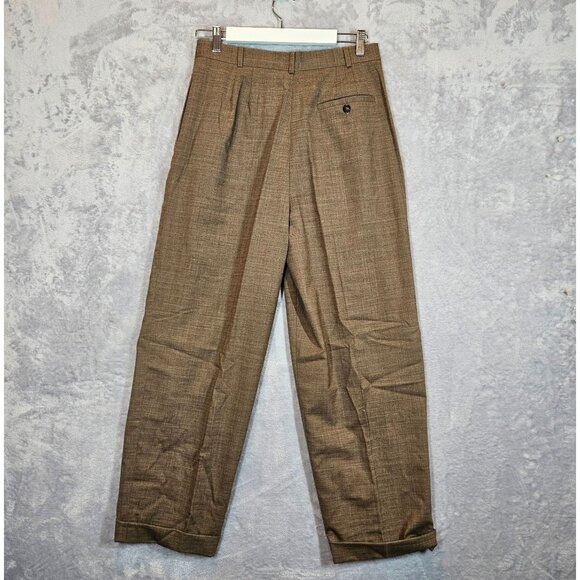 Clifford & Wills Pant Suit Set Womens 12 brown wool zip jacket pleat career cuff - Picture 10 of 15